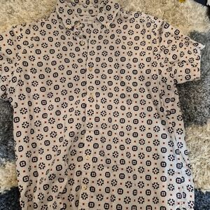 GAP Men's Geometric Patterned Shirt - Red and Blue